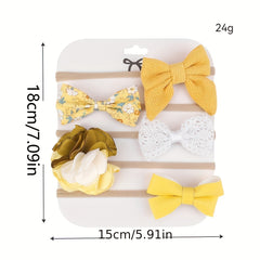 5 Piece Baby Girl Headbands Set Floral Bowknot Hair Accessories