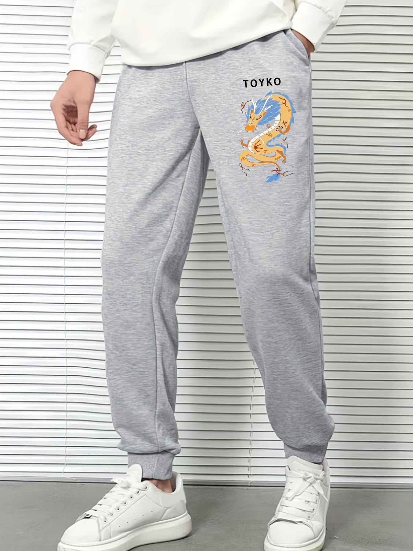 Men s Dragon Graphic Print Casual Sweatpants