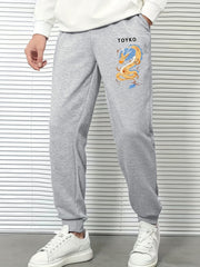 Men s Dragon Graphic Print Casual Sweatpants