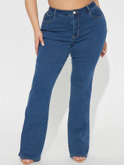 Flared Leg Stretch Denim Pants