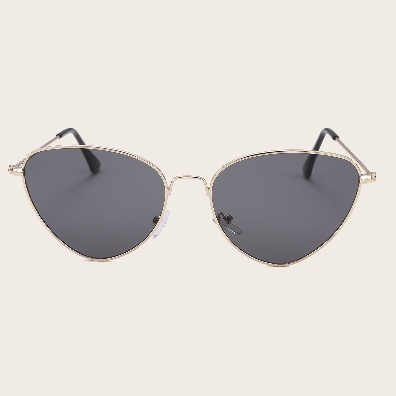 Slim Metal Cat Eye Sunglasses - Neutral Smoke