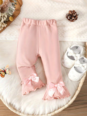 Baby Girls Bow Flare Leg Pants Fall Spring Trousers