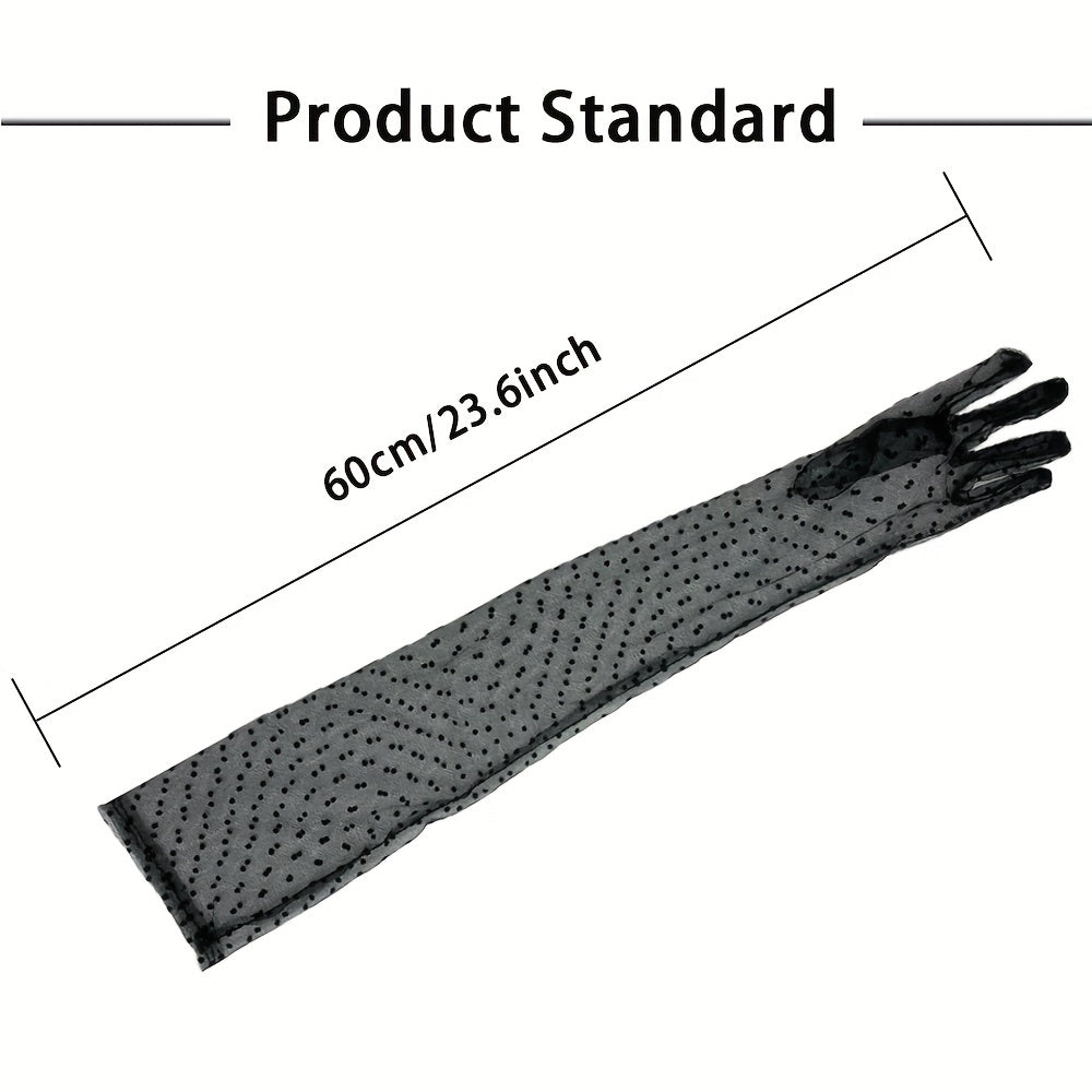 Polka Dot Loose Gloves Long Transparent Thin Breathable