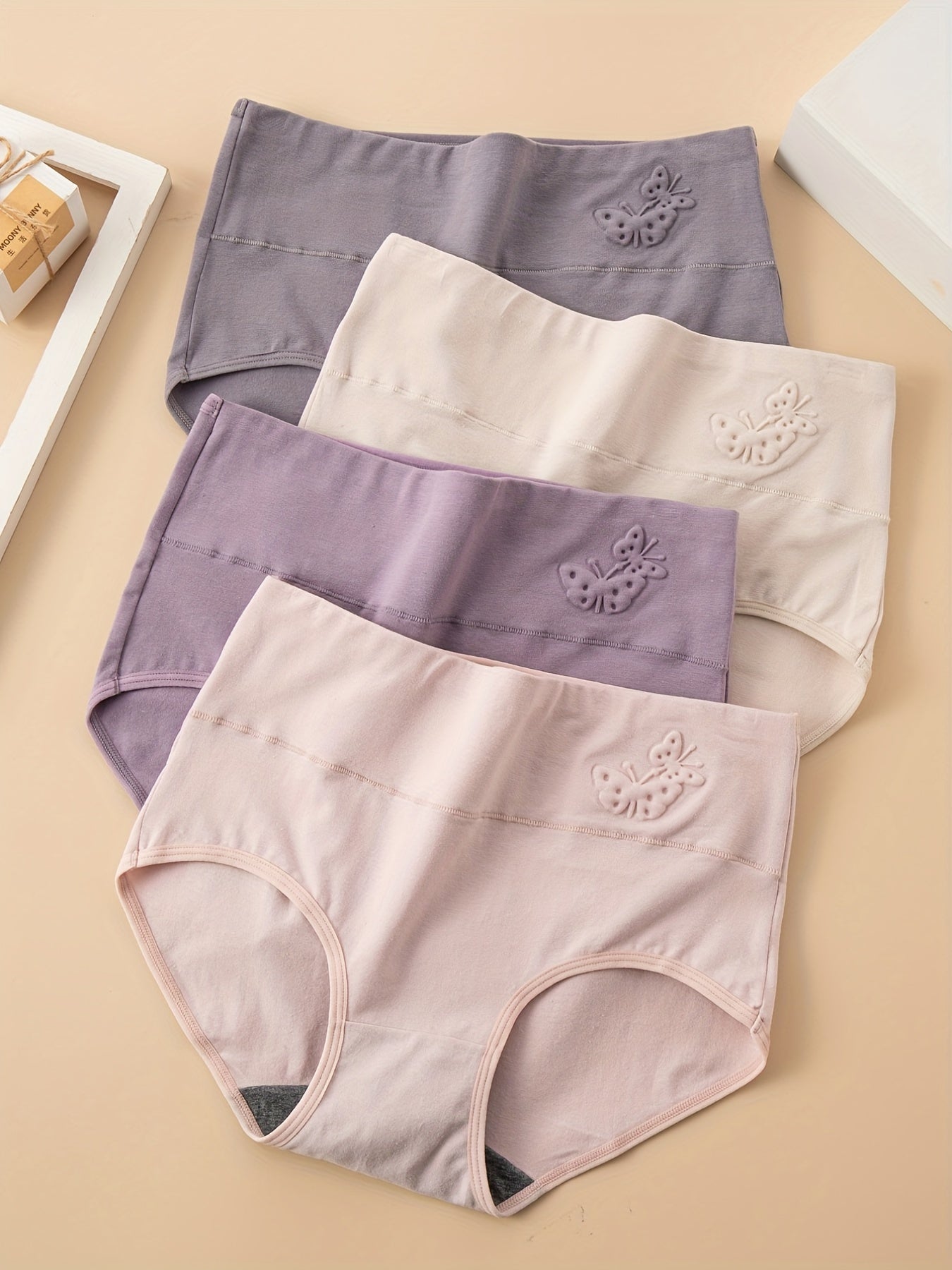 4pcs Animal Print Briefs High Waist Intimates Panties