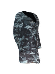 Women's Camo Print Cardigan Long Sleeve Coat