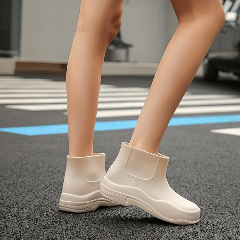 Women's Solid Short Boots Comfortable Slip On Shoes Anti-skid Boots