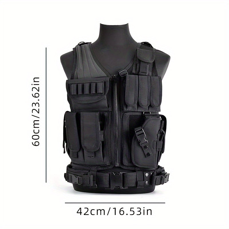 Outdoor Men's Vest With Detachable Belt And Holster