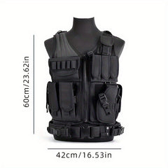 Outdoor Men's Vest With Detachable Belt And Holster