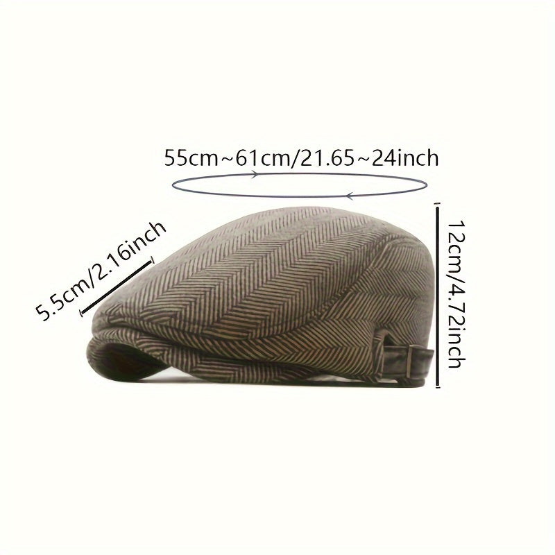 Men's Winter Thickened Beret Adjustable Hat Painter Newsboy Cap