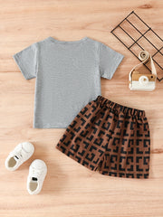 Boys Crossbody Bag Print T-shirt & Shorts Set