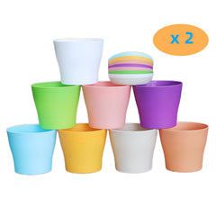 16pcs Plastic Planters Indoor Flower Plant Pots Mini Flower Seedlings Nursery