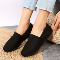 Women's Solid Canvas Slip On Shoes Lightweight & Comfortable