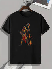 Wizard Pattern Print Men's Sports T-Shirt Outdoor Fitness Cloth