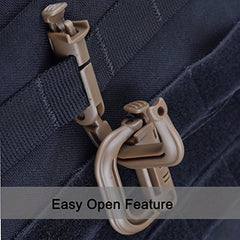 5pcs Tactical D Ring Locking Hook Snap Hook Keychain for Outdoor Camping