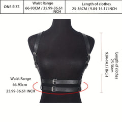 Gothic Rivet Harness Belt Double Layer PU Leather Chest Harness