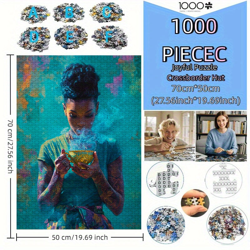 African Woman Jigsaw Puzzle with Smoke Effect