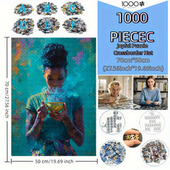 African Woman Jigsaw Puzzle with Smoke Effect