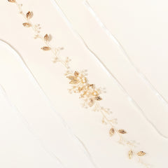 Vintage Golden Leaves Vine Bridal Sash