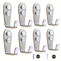 8pcs Stainless Steel Heavy Duty Wall Hooks Waterproof Hooks