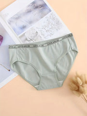 4pcs Letter Print Briefs Women's Lingerie Panties