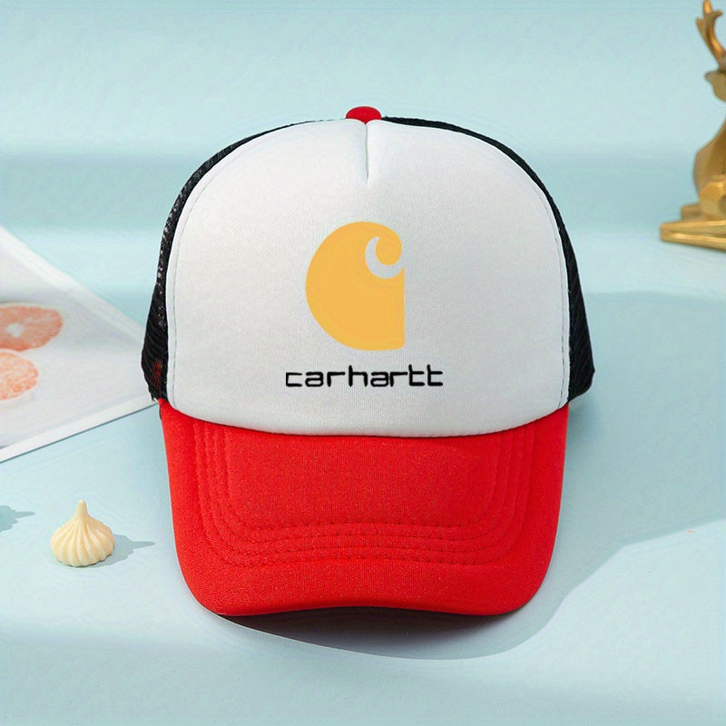 Kids Mesh Print Baseball Cap Sunshade Breathable Trucker Hat for Boys & Girls