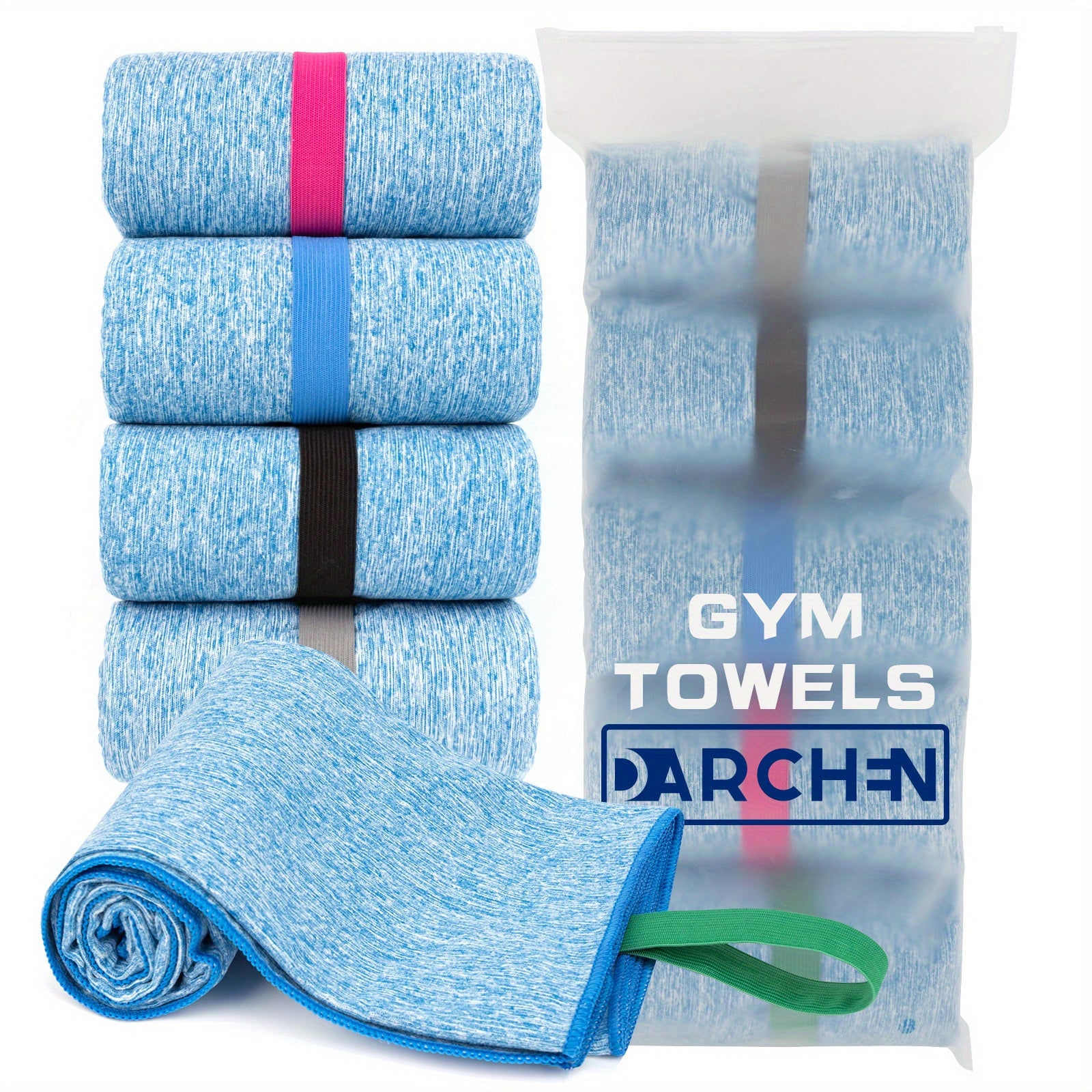 5pcs Gym Sports Towels Quick Drying Sweat Absorbing Towel For Exercise