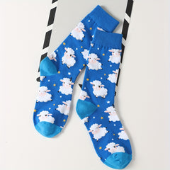 Cartoon Sheep Print Socks Women's Stockings