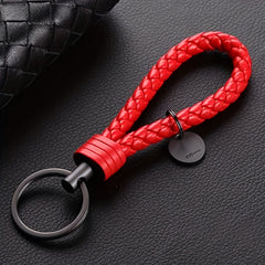 PU Leather Braided Rope Keychain Bag Pendant Key Chain Holder Trinket Keyring