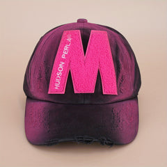 Tie Dye Gradient Graffiti Print Baseball Cap Frayed Brim Sun Hat
