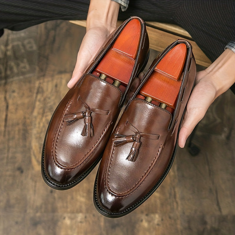 Men's Tassel Loafer Shoes Lightweight Non slip Dress Shoes