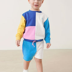 Boy's Cotton Sweatshirt & Shorts Set for Summer Spring