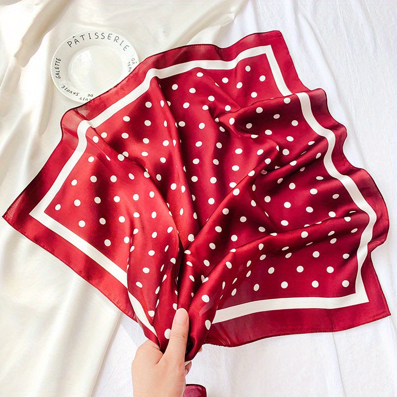 Polka Dot Bandana Casual Neckerchief Scarf Head Wrap Bag Handle Charm
