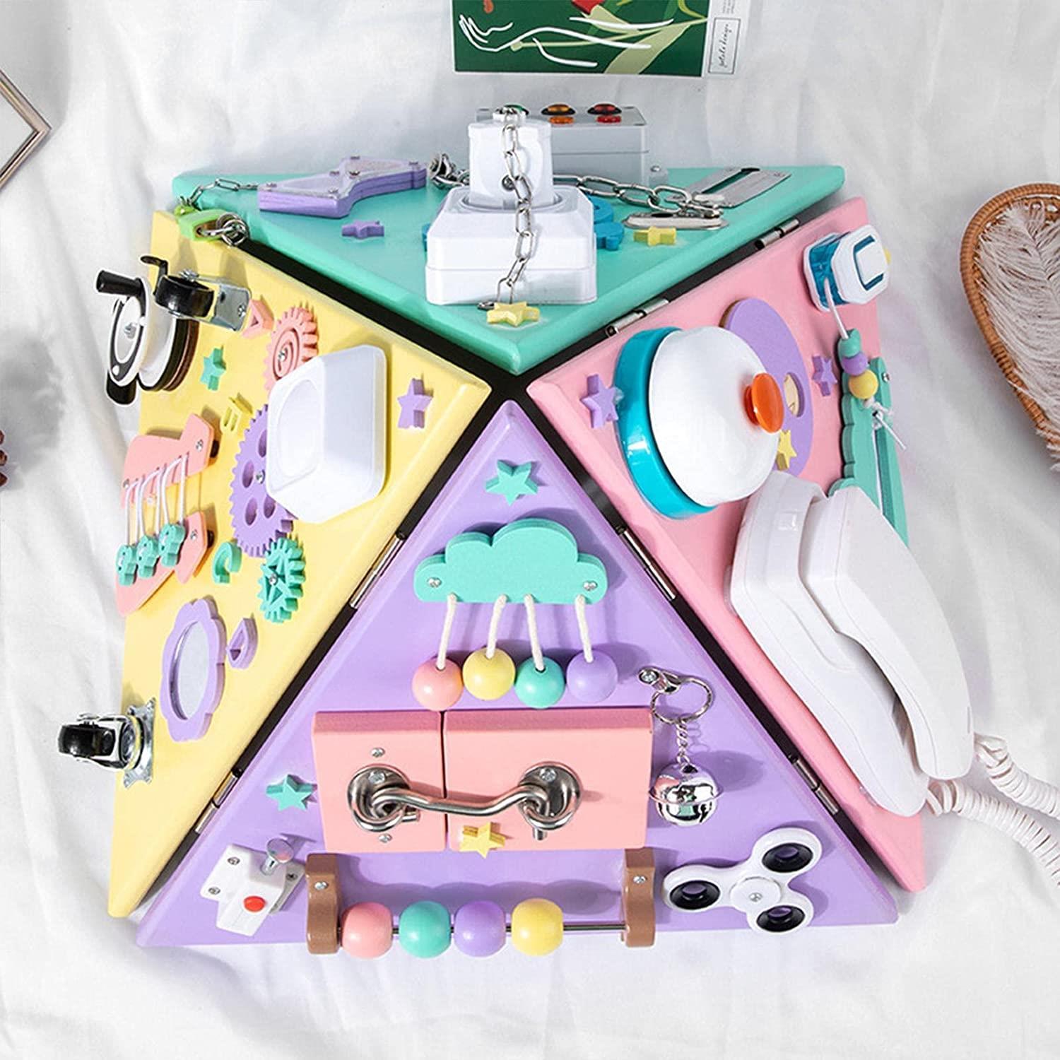 DYZI Busy Board Pyramid Cube Toddlers Educational Toys