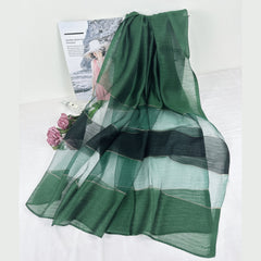 Silk Scarf Contrast Sunproof Shawl Lightweight Breathable