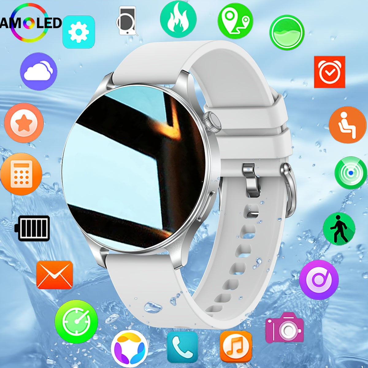 Smart Sports Watch 1.53" HD Screen Calls Messages 100 Exercise Modes