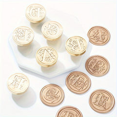 Brass Stamp 25mm Fancy Letter Pattern Striped Design