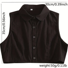 Round Neck False Collar Polyester Casual Half Shirt Style False Collar