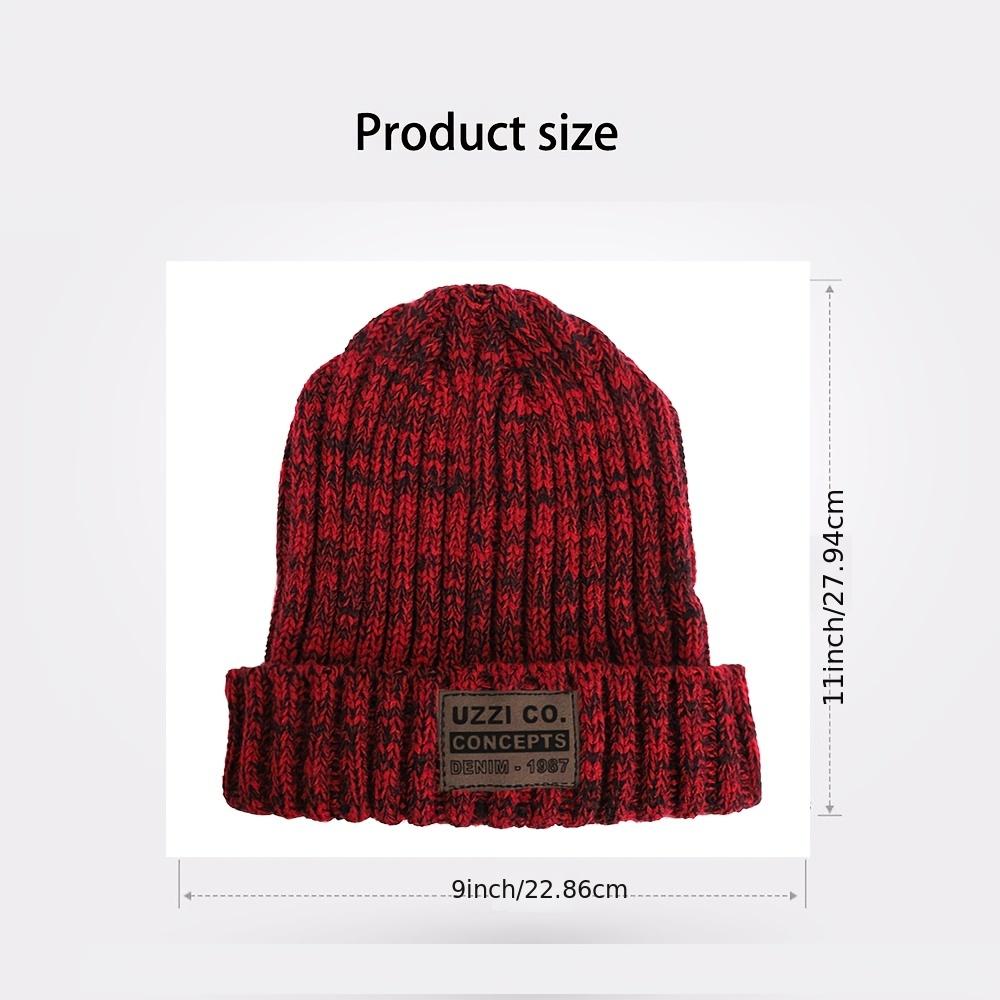 Knitted Beanie Matching Round Top Thick Hat Winter Outdoor Hiking&Travel Warm