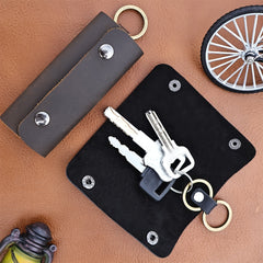 Men's Cowhide Key Chain Portable Retro Waist Hanging Keychain