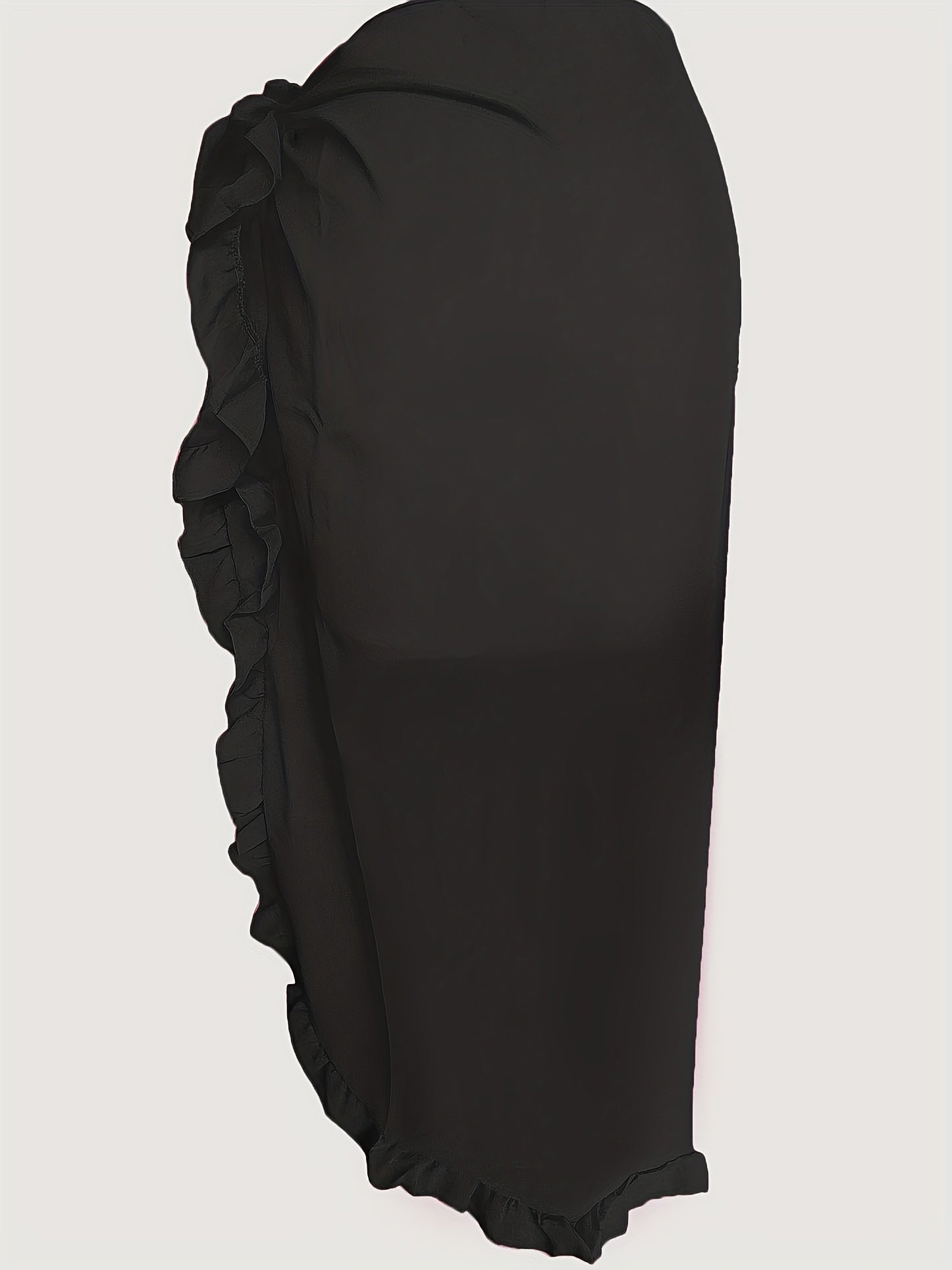 Ruffle Trim Knot Front Skirt Casual Beach Wear Skirt