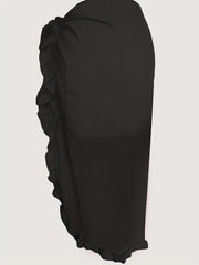 Ruffle Trim Knot Front Skirt Casual Beach Wear Skirt