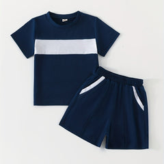 2pcs Boys Teen Casual T Shirt & Shorts Set for Summer