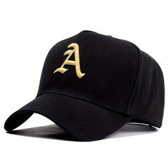 Gothic Letter A Baseball Cap Solid Embroidery Casual Sports Hat Unisex Dad Hats