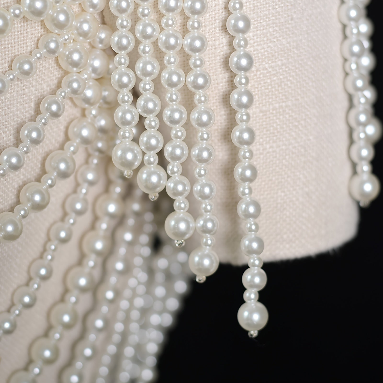 Baroque Faux Pearl Body Chain Shawl for Women Bridal Gowns Banquets Photoshoots