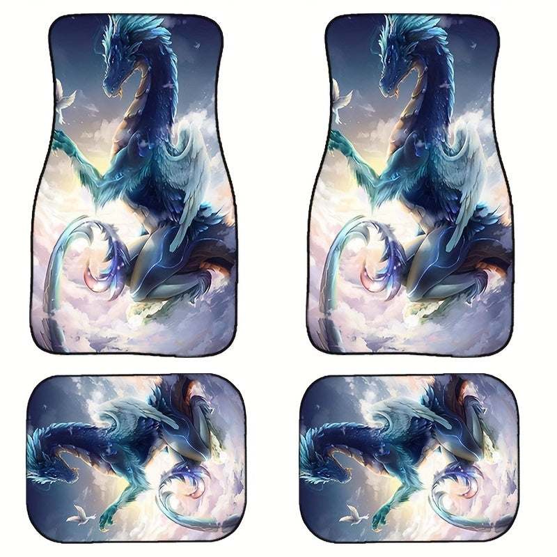 4pcs Car Floor Mats Non-slip Water Absorbent Stain Resistant Front Rear Seat
