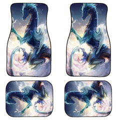 4pcs Car Floor Mats Non-slip Water Absorbent Stain Resistant Front Rear Seat