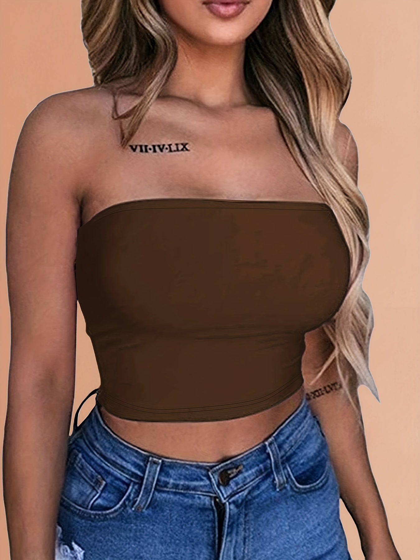 Off Shoulder Solid Tube Top Sexy Cropped Summer Sleeveless Top