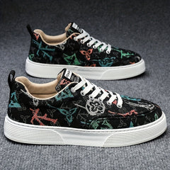 Men's Graphic Low Top Lace up Sneakers Athletic Shoes
