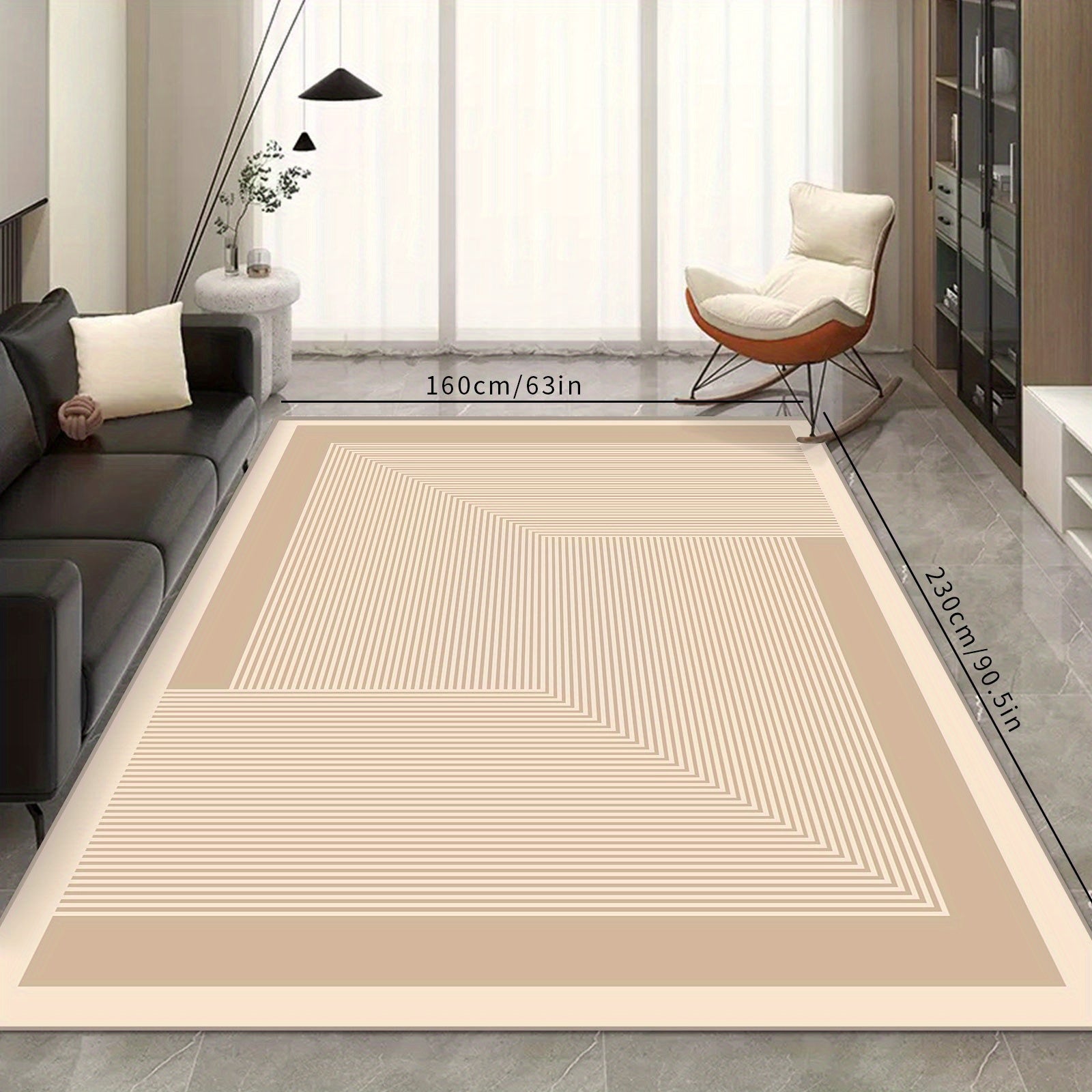 Modern Nordic Area Rug Non slip Geometric patterned Living Room Bedroom Mat