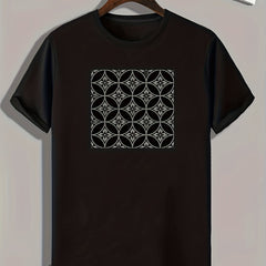 Floral Print Men's Comfy T-shirt for Summer Outdoor Activities